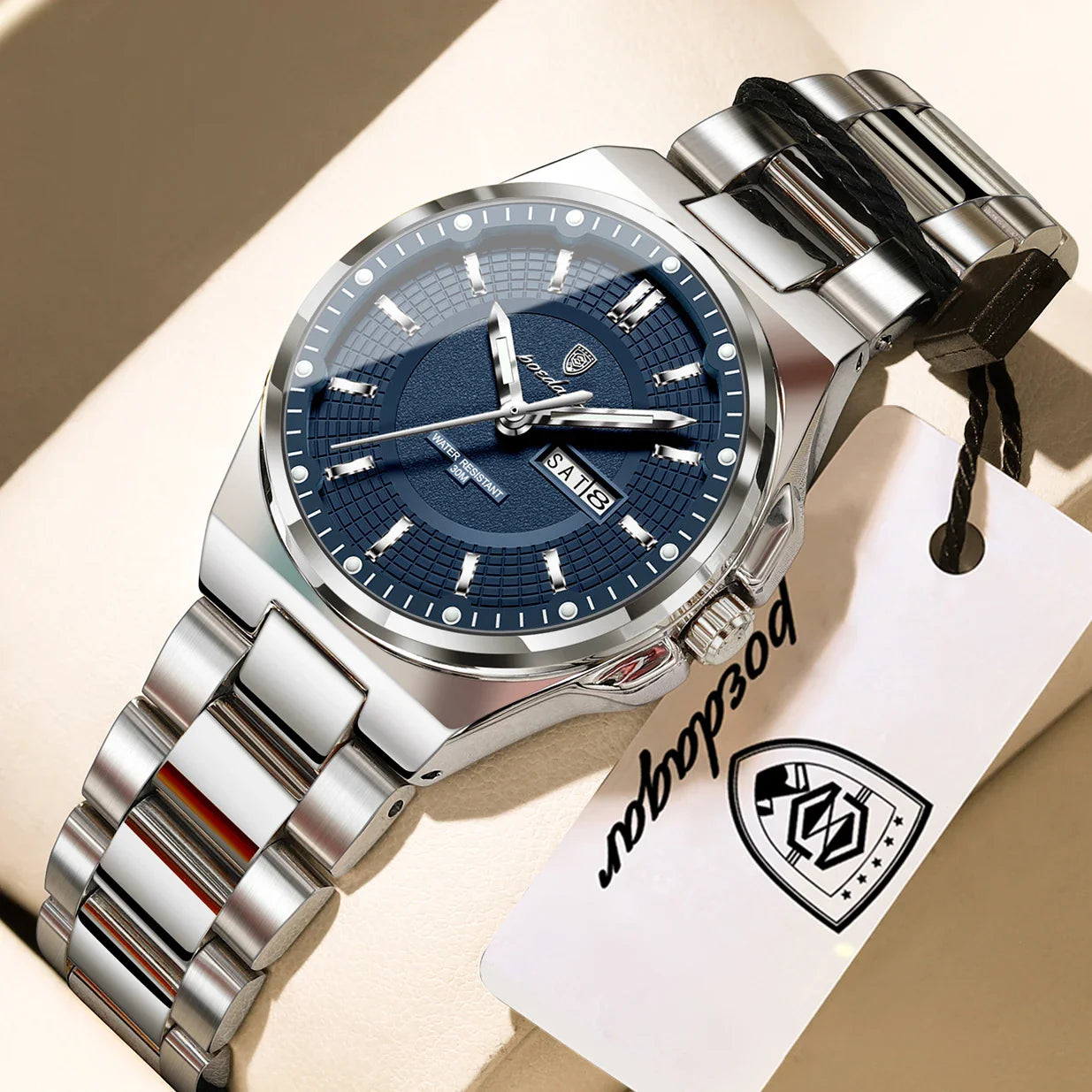 Orologio da Donna POEDAGAR Elegante con Data e Giorno della Settimana, Movimento al Quarzo, Acciaio Inossidabile, Luminoso e Impermeabile