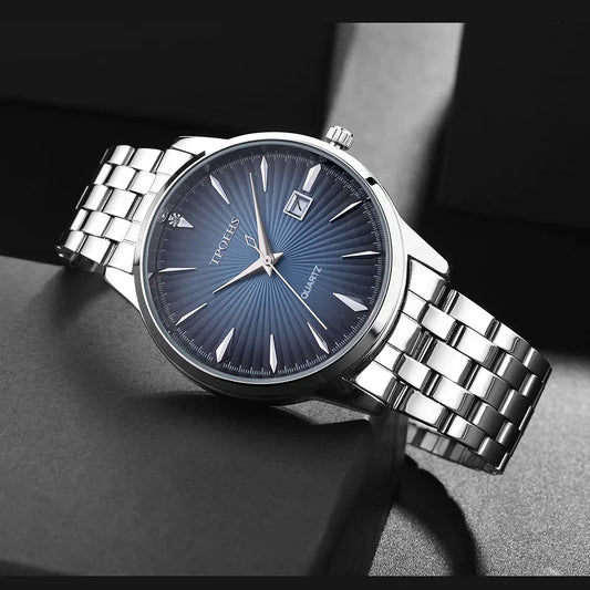 Orologi da cocktail da uomo Orologio al quarzo da uomo d'affari di moda di lusso di marca Orologio sportivo da uomo in acciaio pieno impermeabile Orologio nero Relogio Masculino