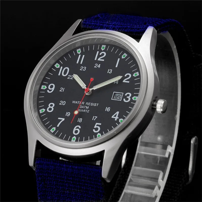 Ragazzi marca orologi economici uomo moda casual cinturino in nylon sport esercito regali data orologio da polso al quarzo fluorescente Relogio Masculino