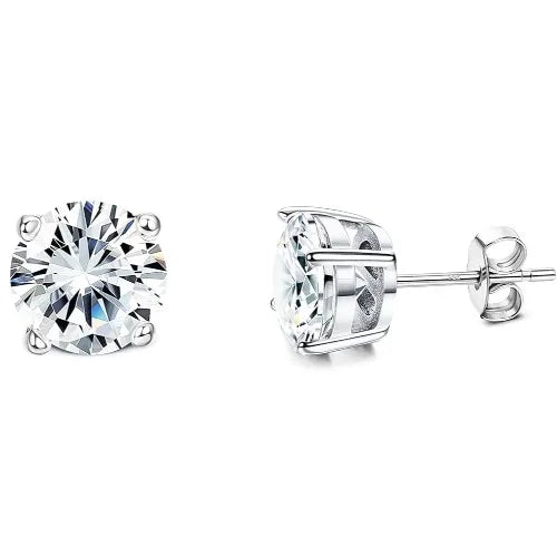 Drperfect Orecchini in argento con zirconi cubici per donna Uomo Orecchini a bottone delicati ipoallergenici placcati in oro 14 carati