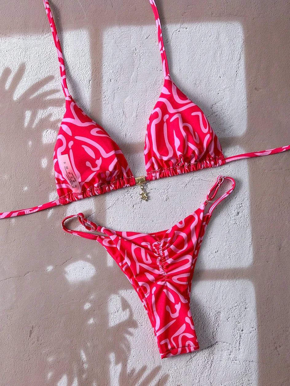 Sexy Leopardo Push Up Bikini Costumi da bagno a due pezzi 2026 Micro Bikini Set Costume da bagno donna Abbigliamento da spiaggia Perizoma Costumi da bagno per donna