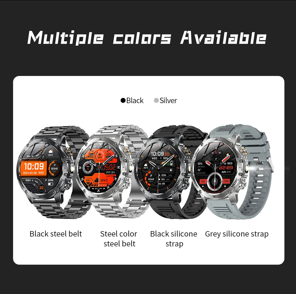 2025 Uomini Schermo AMOLED da 1,7 pollici Astuto Della Vigilanza 1000mAh Batteria Frequenza Cardiaca Chiamata Bluetooth NFC GPS Tracker Sport Fitness Orologi Nuovo