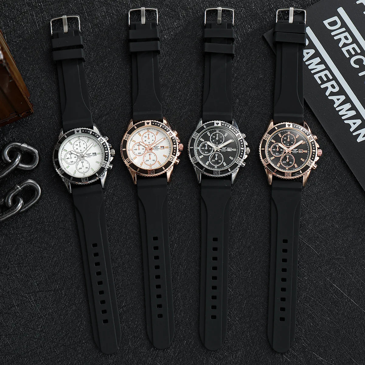 Orologi sportivi da uomo con cinturino in silicone casual Calendario di moda Orologio da polso da uomo d'affari Reloj Hombre