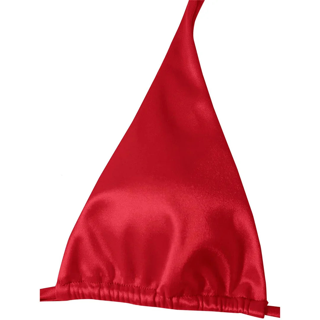 Sexy 13 colori Halter Satin Bikini brasiliano Donna Costumi da bagno Costume da bagno femminile Bikini a due pezzi Bagnante Costume da bagno Swim V4966