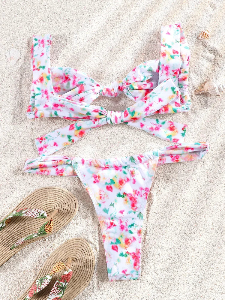 ZRTAK Costume a due pezzi Bikini 2025 Costume da bagno donna Push Up Costume da bagno Bikini sexy Set Costumi da bagno Stampa Beachwear Biquinis solidi