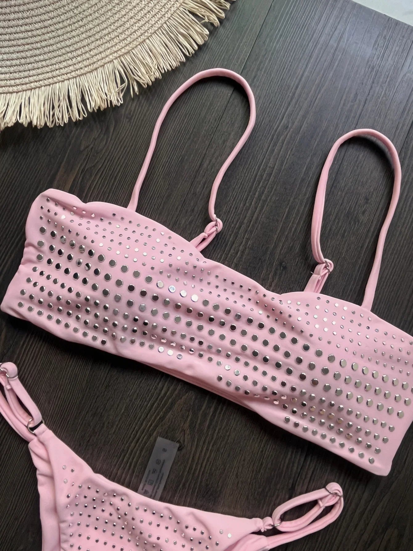 2025 Diamante Bikini Donne Sexy Costume Da Bagno A Fascia Biquini Push Up Costumi Da Bagno Femminile Lucido Costumi da Bagno Floreale Tuta Beachwear