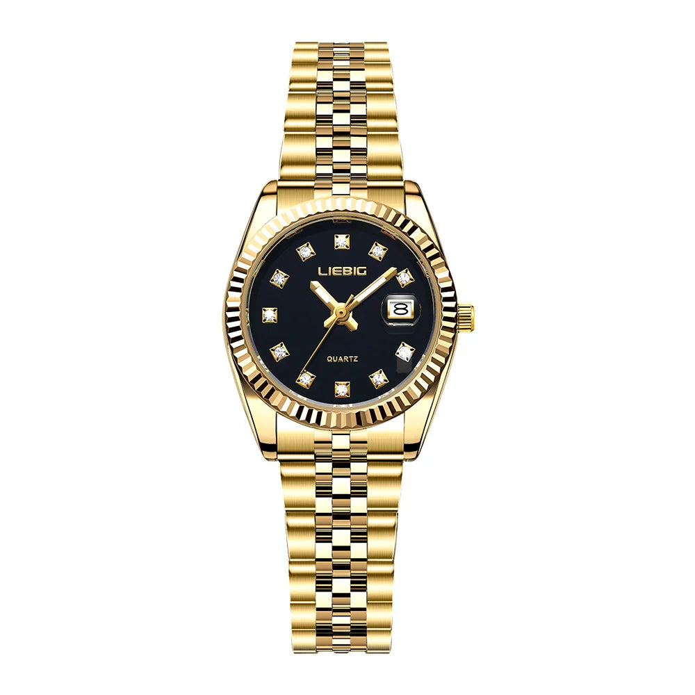 LIEBIG orologi da polso al quarzo eleganti di lusso delle migliori marche orologi automatici di moda per le donne orologio con cinturino in acciaio inossidabile Reloj Mujer