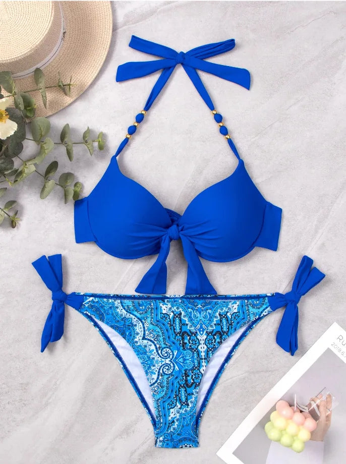 Sexy Push Up Bikini 2024 Costume da bagno donna Due pezzi Costumi da bagno Perizoma femminile Bikini Set Nuoto per costumi da bagno Biquini brasiliano