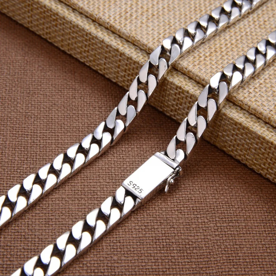 100% S925 Collana in argento sterling Bracciale Punk S925 Gioielli in argento Non sbiadisce mai Carry certificato Uomo Donna Gioielli Regali