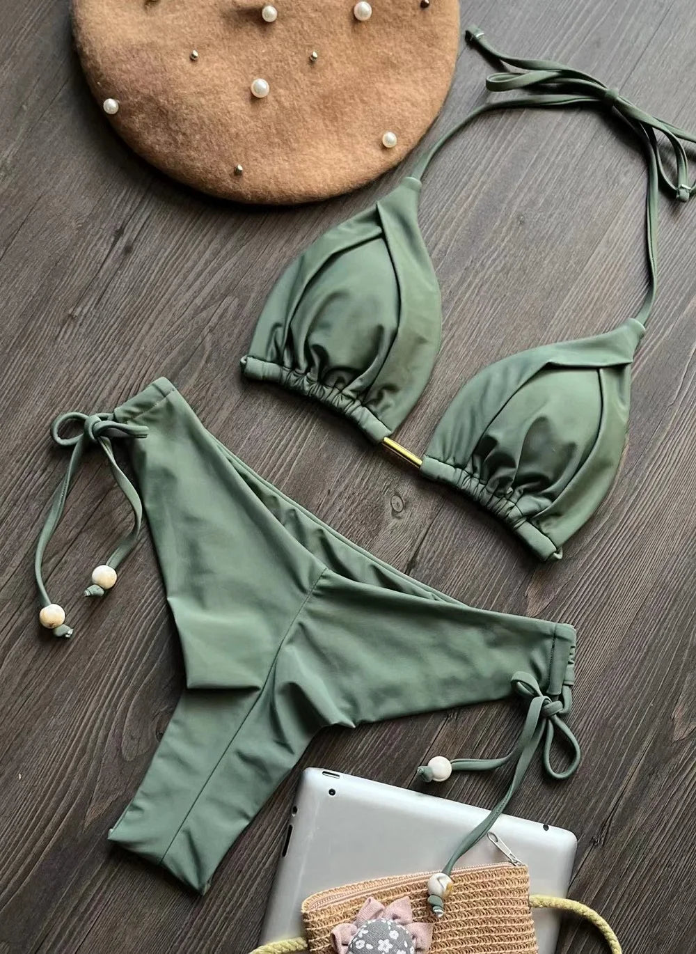 RUOTONGSEPT 2025 Nuovo Sexy Costume da Bagno Triangolare in 13 Colori per Donne, Bikini Brasiliano, Costume Push-Up, Set Bikini da Spiaggia