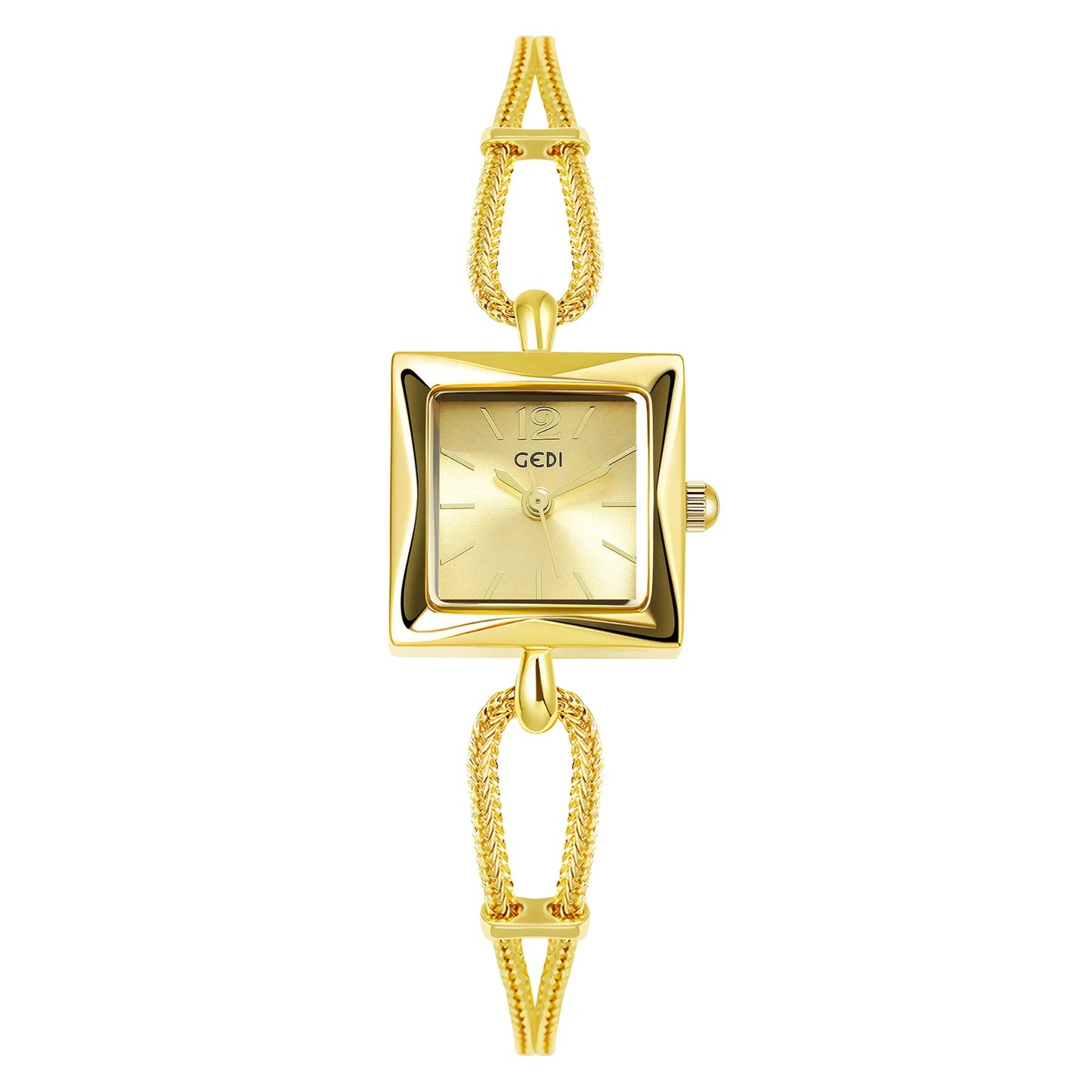 Nuovo orologio da donna in oro di lusso Orologio da polso al quarzo quadrato alla moda Orologio da donna semplice con strass squisito regalo Relogio Feminino
