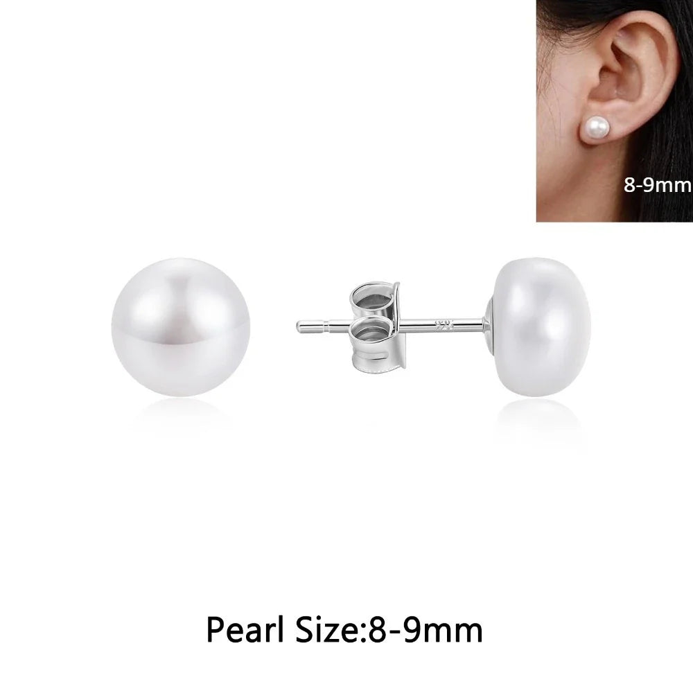 Orecchini a Perno con Perle Naturali d'Acqua Dolce per Donne, Argento Sterling 925, Gioielli Semplici e Colorati con Perle Selezionate a Mano