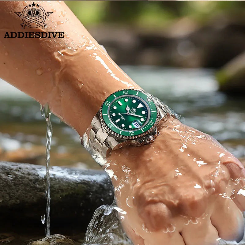 ADDIESDIVE Orologio automatico da uomo di lusso 8215 Orologio meccanico BGW9 Orologio da sub in vetro zaffiro luminoso Orologio analogico da uomo AD2503