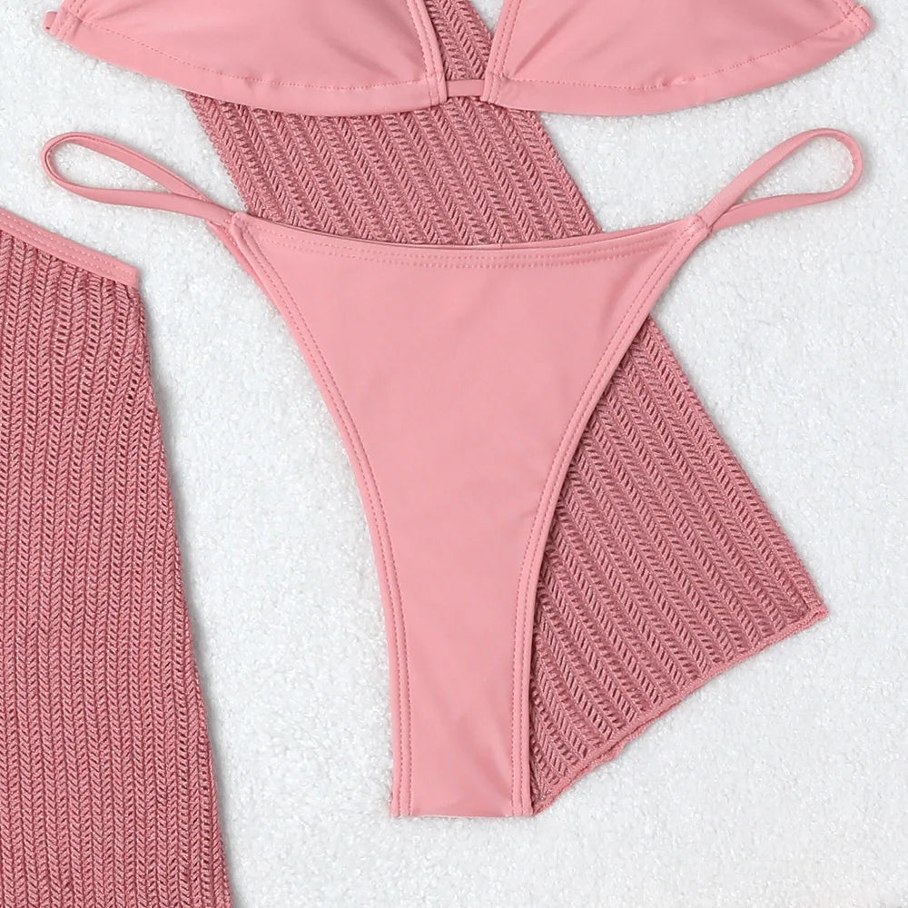 2026 Bikini sexy Costumi da bagno femminili Costumi da bagno a tre pezzi da donna Costumi da bagno da spiaggia Costumi da bagno Bikini brasiliano Set Bagnante da piscina