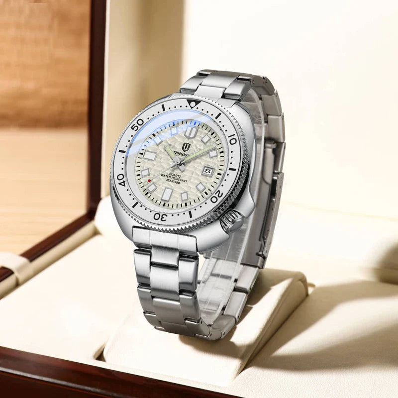 QINGXIYA Orologi al quarzo da uomo di lusso delle migliori marche Cinturino in acciaio inossidabile di alta qualità Orologio sportivo di moda con data luminosa impermeabile