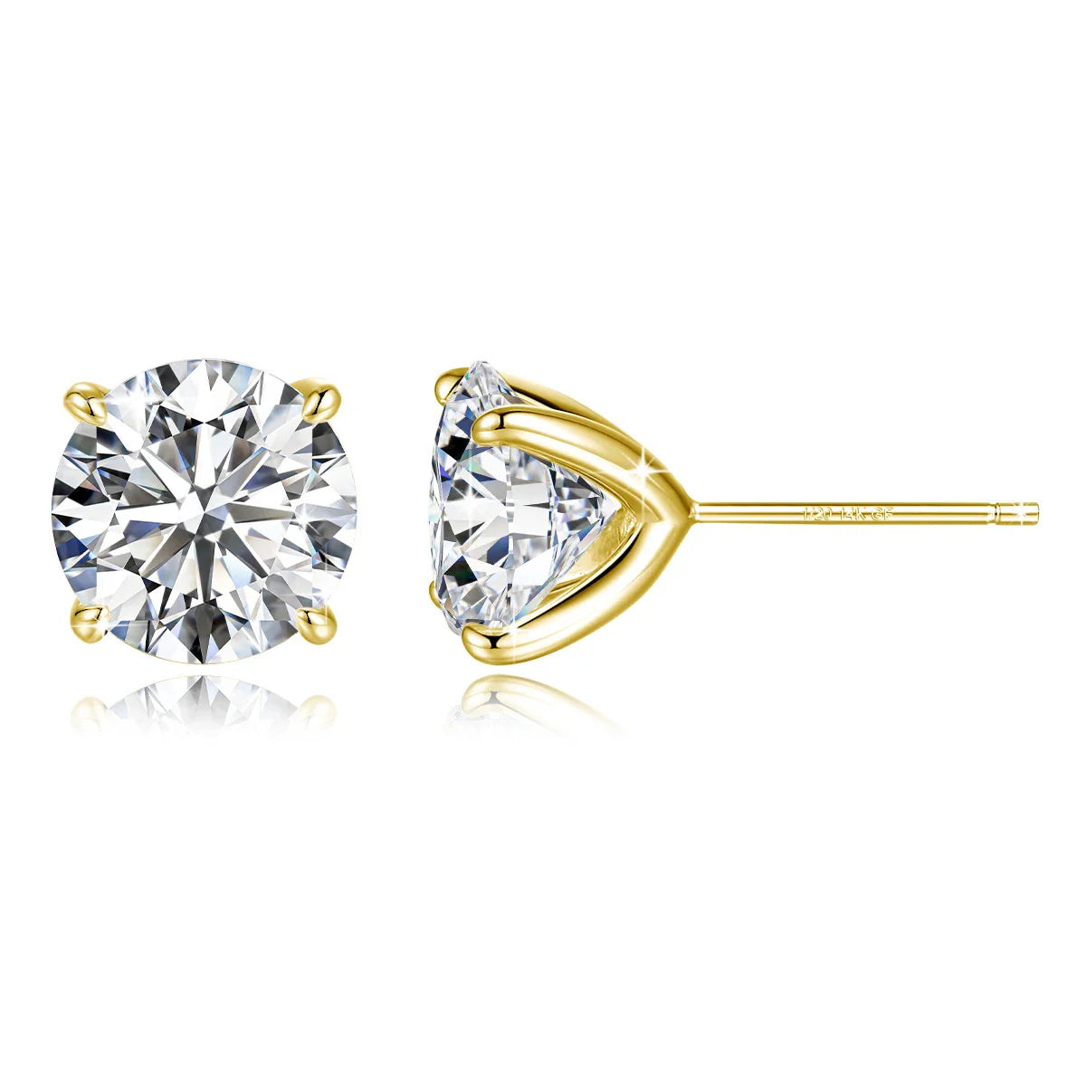 Orecchini a bottone in moissanite a 4 punte in oro massiccio 14 carati per le donne Orecchini a bottone con diamanti da sposa Gioielleria raffinata Regalo di compleanno