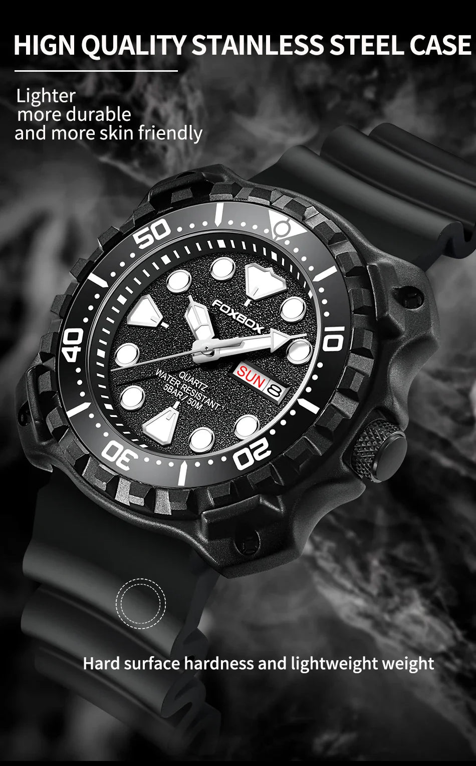 Orologio da uomo LIGE 2026 alla moda, orologio sportivo di lusso con quadrante grande, impermeabile, luminoso, al quarzo, con datario, per uomo, marca Foxbox