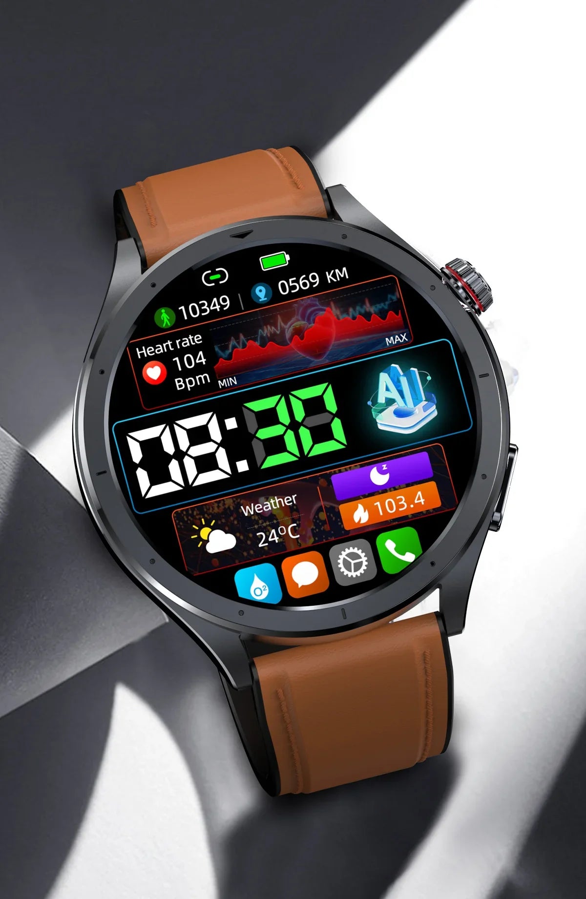 Nuovo Smartwatch 2026 per Analisi del Grasso Corporeo, ECG+PPG, Acido Urico, Pressione Sanguigna, Ossigeno nel Sangue, Orologio con Chiamate per Uomini e Donne