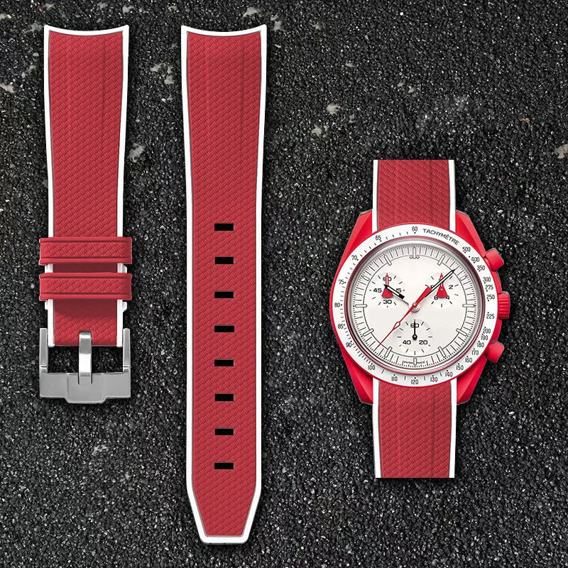 Per Omega Swatch 20mm Curva cinturino per orologio Speedmaster MoonSwatch Planet Snoopy cinturino cinturino a sgancio rapido braccialetto in gomma