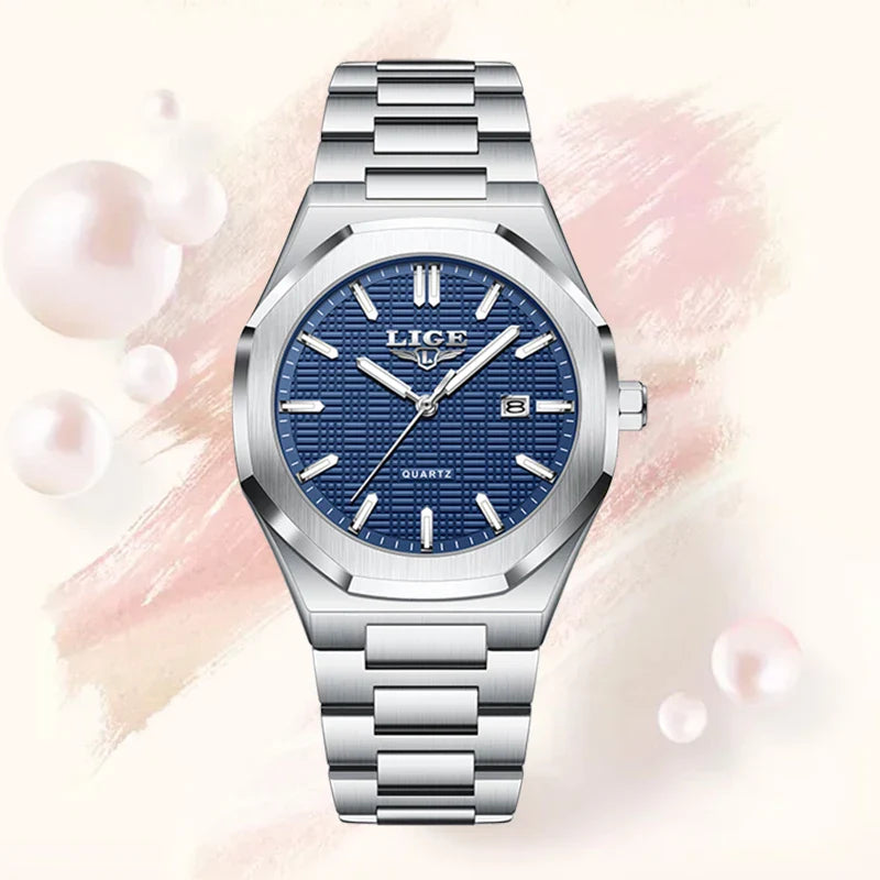 LIGE Orologio da donna elegante e lussuoso, orologio classico alla moda con data automatica, cinturino in acciaio inossidabile, orologi luminosi impermeabili per donna, regalo per signora