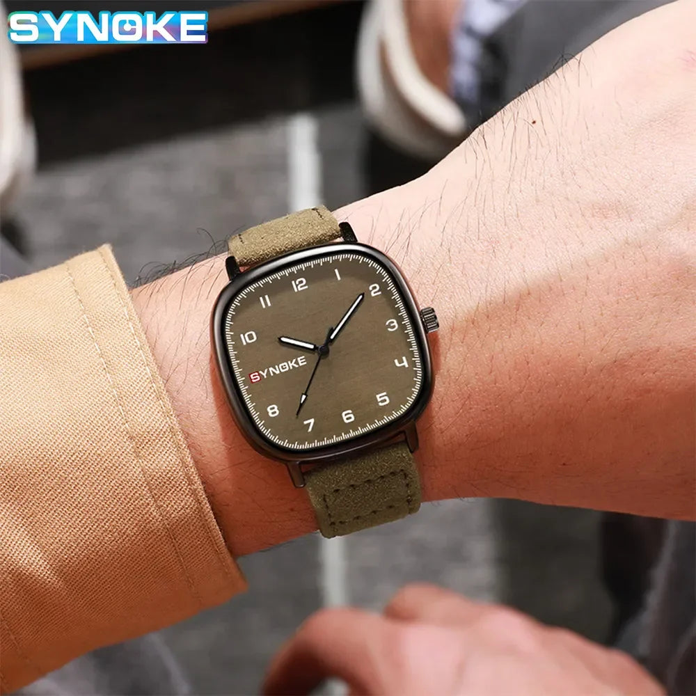 SYNOKE orologio al quarzo da uomo Fashion Simple Business Belt orologio al quarzo per uomo orologio da polso per studenti sport Non meccanico