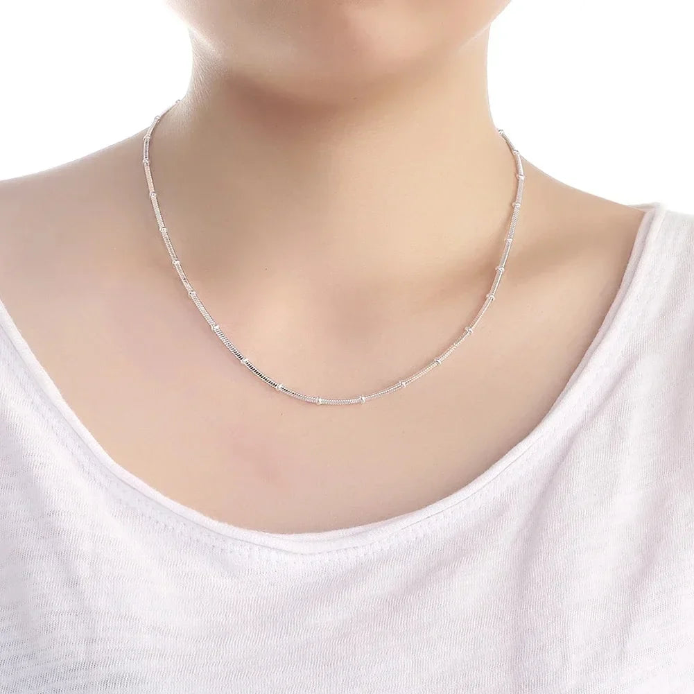 Set Collana e Bracciale con Catena a Serpente in Argento Sterling 925, Gioielli alla Moda per Uomo e Donna, Regalo
