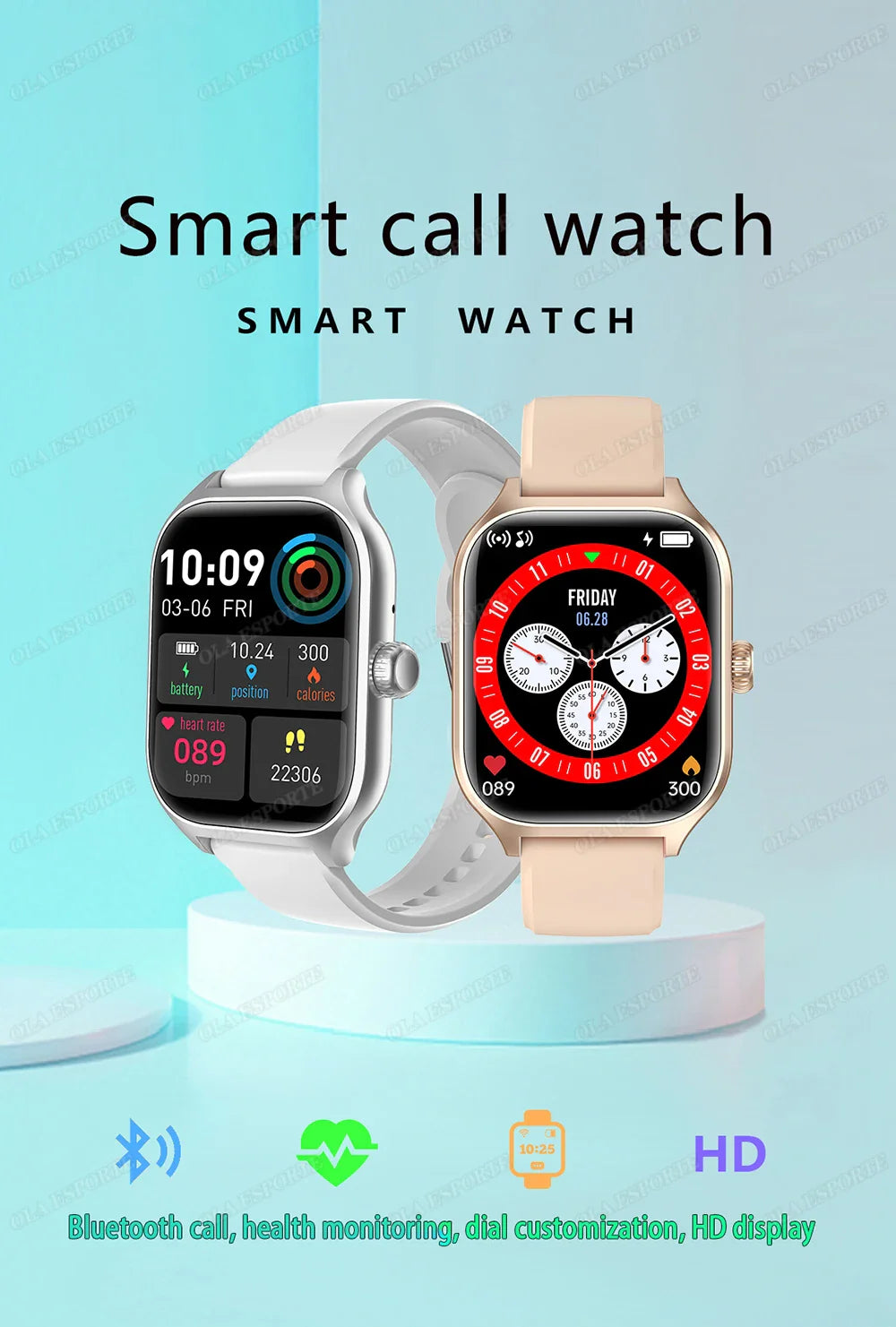 Smartwatch 2025 per Android e iOS, Schermo a Colori da 2,01 Pollici, Risposta alle Chiamate Bluetooth, Orologio Fitness Tracker per Donne e Uomini