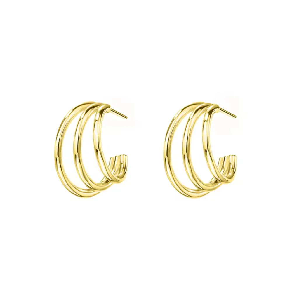 2025 Orecchini a cerchio in cristallo per le donne Orecchini gioielli Farfalla rosa Bule Moon Star Orecchini originali in argento sterling 925