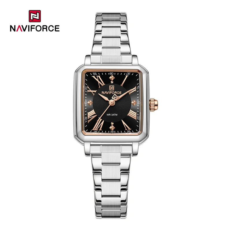 NAVIFORCE Orologio da donna alla moda per donna Orologio da polso da donna casual impermeabile al quarzo in acciaio inossidabile da regalare alla fidanzata 2025
