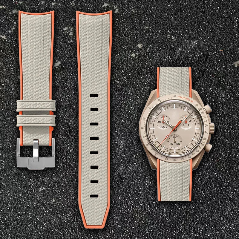 Per Omega Swatch 20mm Curva cinturino per orologio Speedmaster MoonSwatch Planet Snoopy cinturino cinturino a sgancio rapido braccialetto in gomma