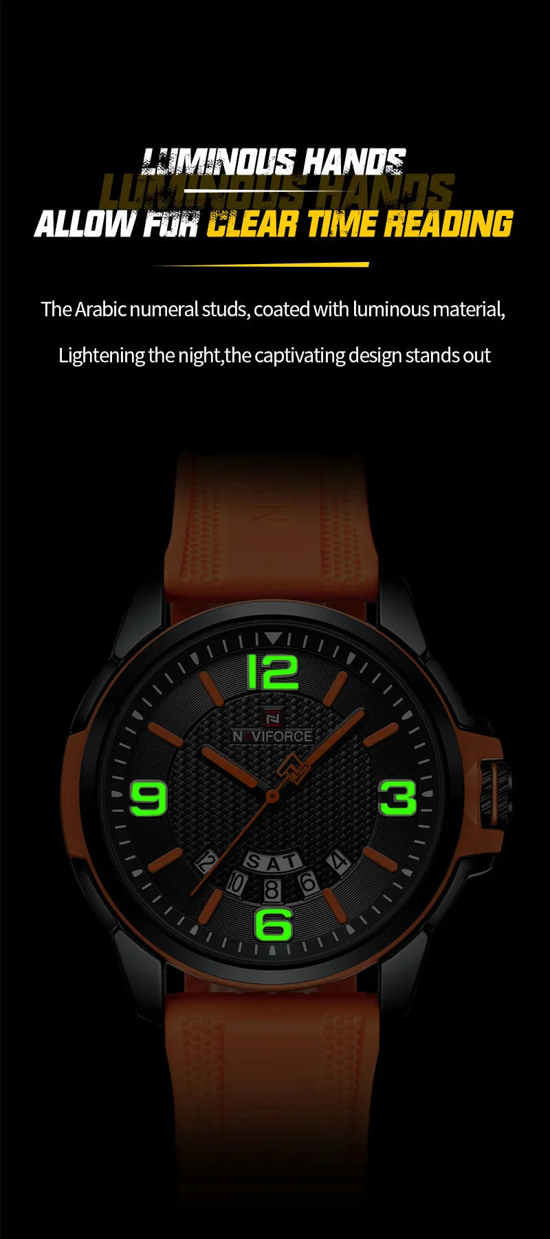 NAVIFORCE Creativo cinturino in TPU orologio da polso maschile moda sportiva 3ATM quarzo impermeabile giorno e data display orologi da uomo Reloj Hombre
