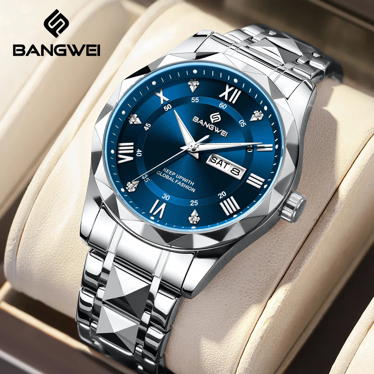 BANGWEI Orologio da donna Orologio di moda classico elegante di lussoBusiness Casual Data Orologi da donna al quarzo luminoso impermeabile in acciaio inossidabile