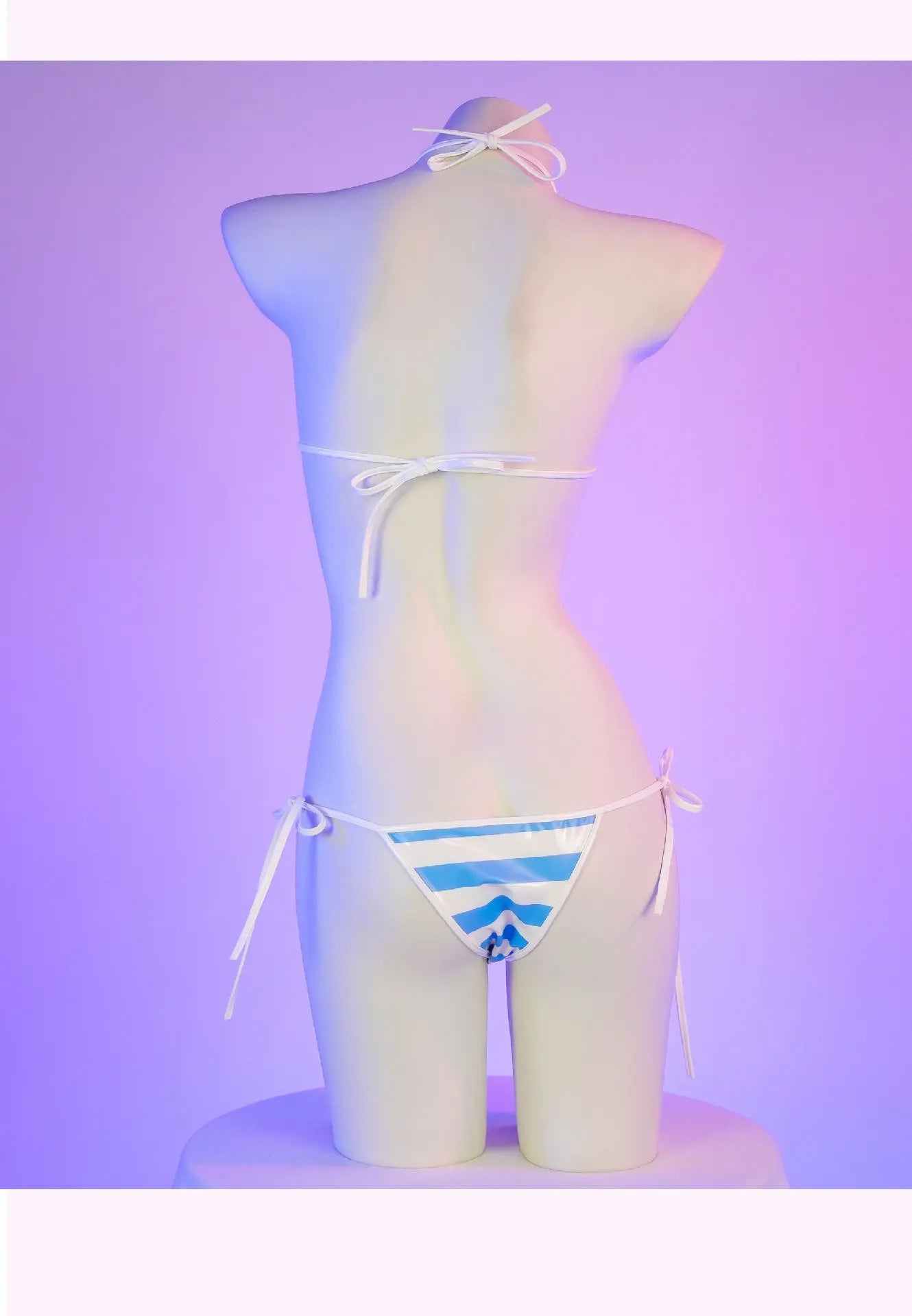 Set bikini in pelle con stampa a strisce classiche Nuovo costume da bagno sexy con fasciatura Costumi da bagno donna Costumi da bagno estivi Costume da bagno taglio alto