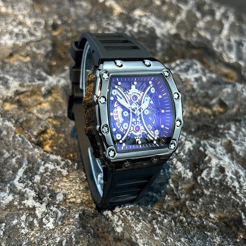 Orologio da uomo leggero marchio di lusso quadrante barile di vino orologio sportivo alla moda con bagliore notturno orologio calendario Reloj L146