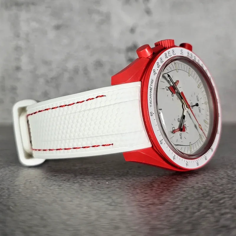 Cinturino in gomma per Swatch X Omega Joint MoonSwatch Cinturino sportivo impermeabile da 20 mm Cinturino con estremità curva in silicone per uomo donna