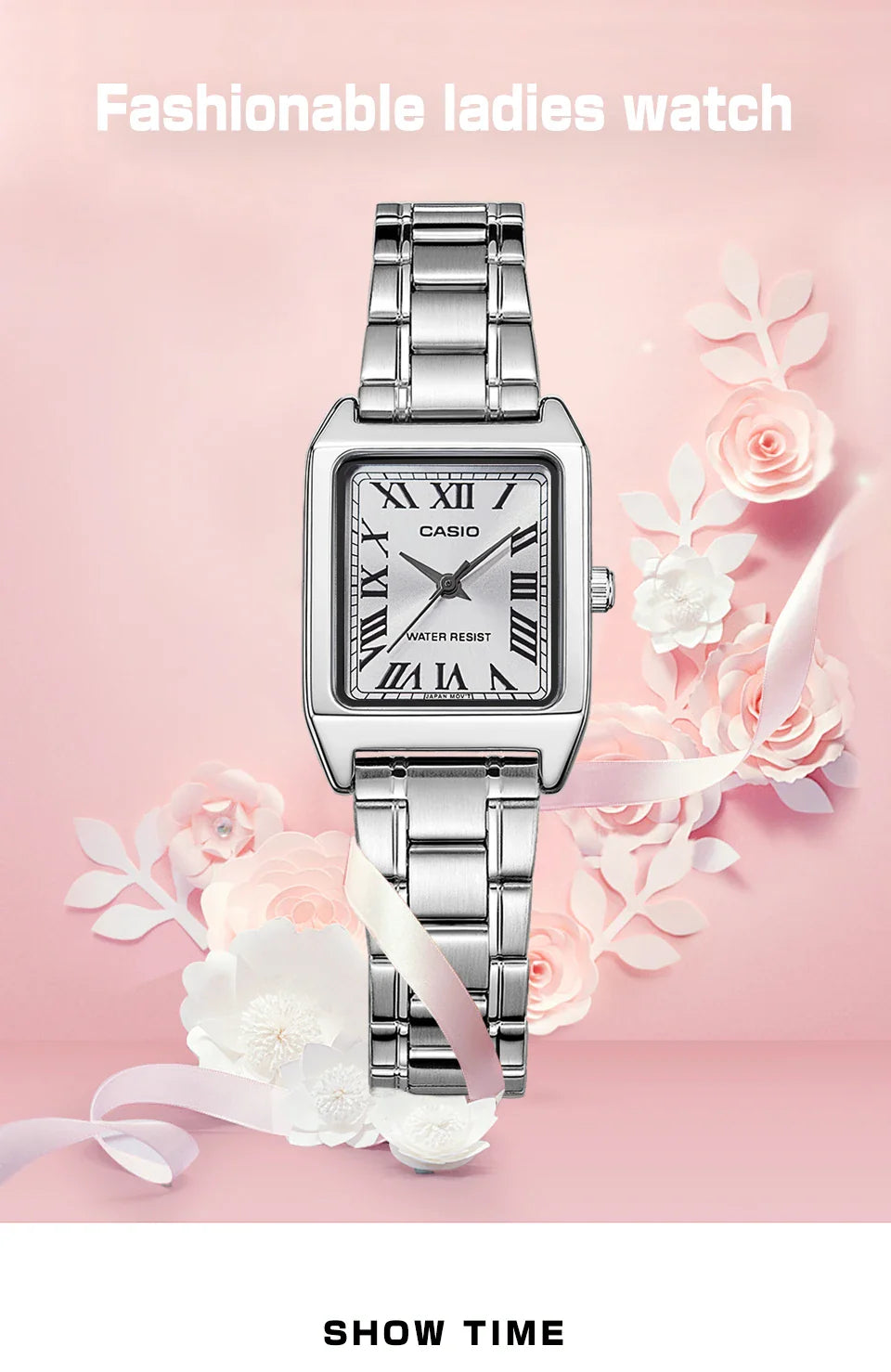 Orologio Casio da donna set di lusso delle migliori marche Orologio da donna al quarzo impermeabile 30 m Forma tonneau Acciaio inossidabile Ste reloj mujer LTP-V007D-