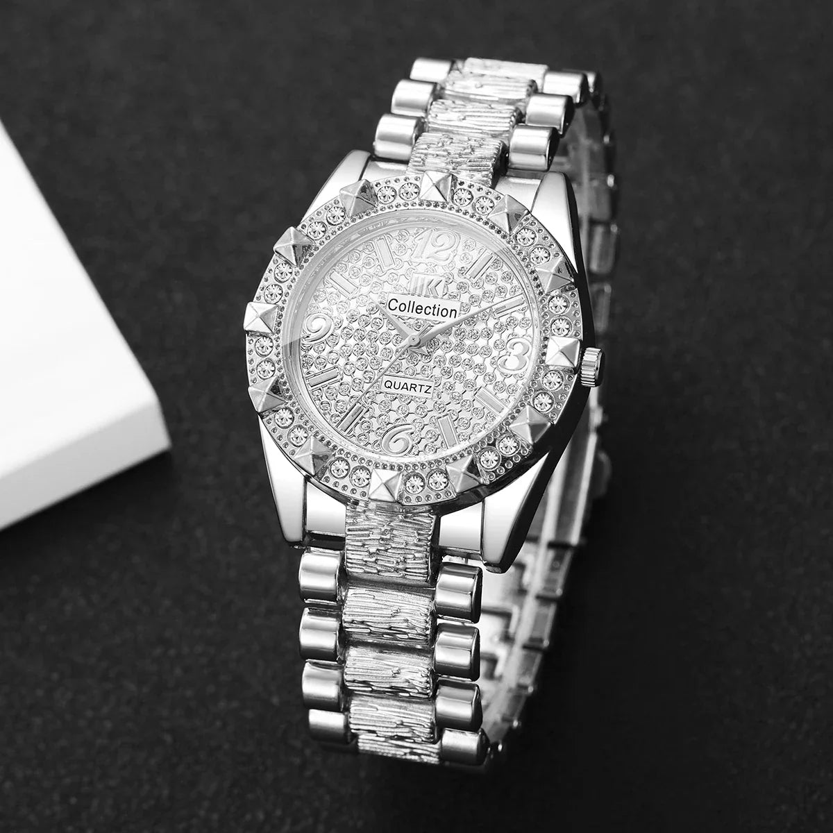 Orologi da donna con diamanti di lusso Orologio da polso al quarzo da donna con quadrante arabo alla moda Reloj Mujer Orologio da ragazza regalo (senza scatola)
