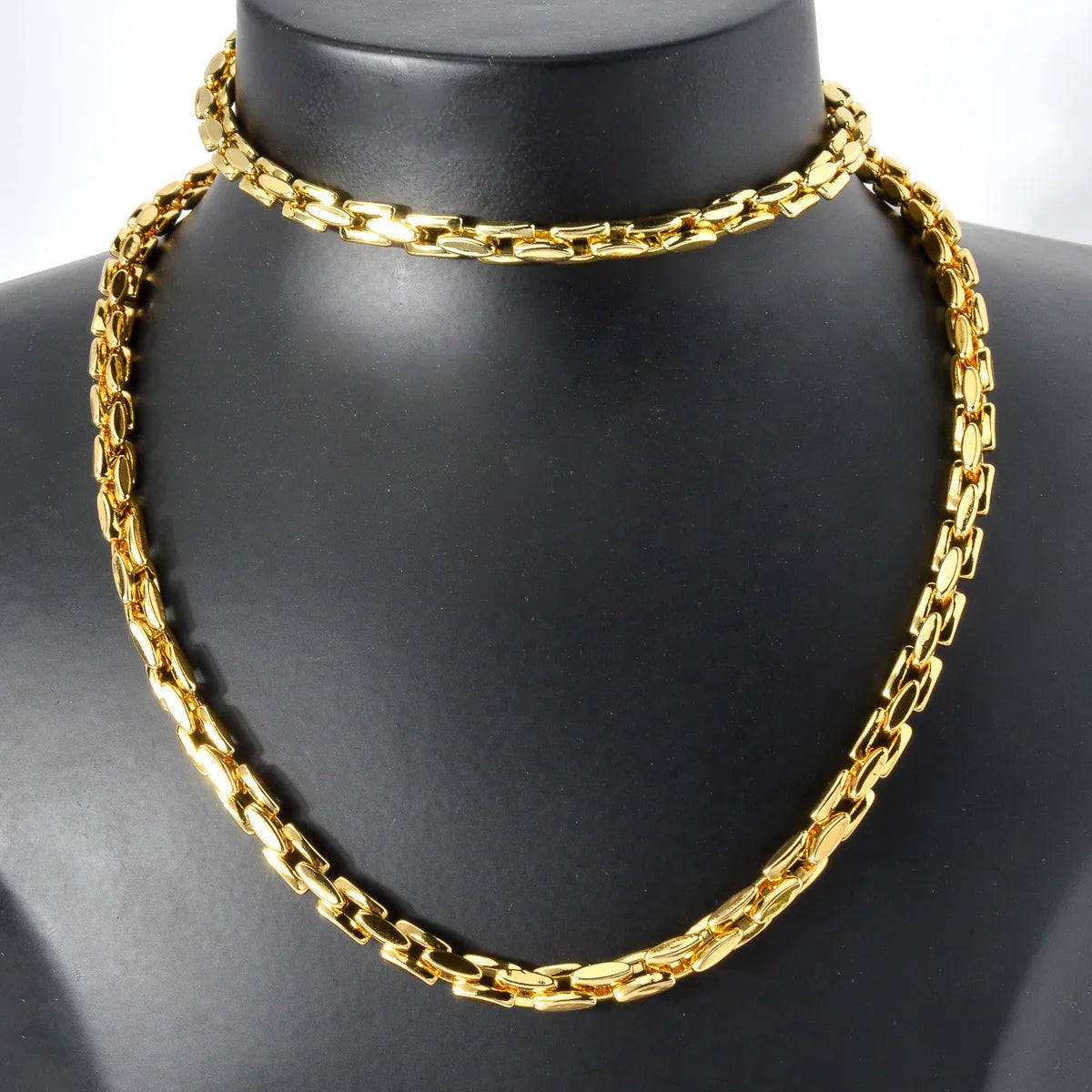Sunny Jewelry Set Classic placcato oro collana bracciale per donna uomo Luxury Punk rame Link catene collana braccialetto regalo