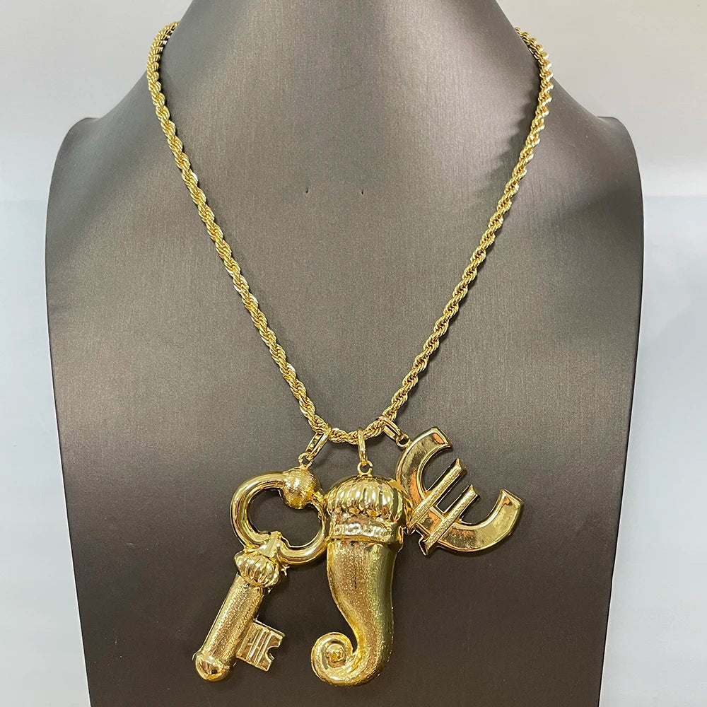 Collana placcata in oro Set di gioielli boutique Set di collane da sposa Set di gioielli di qualità di lusso per uomini e donne