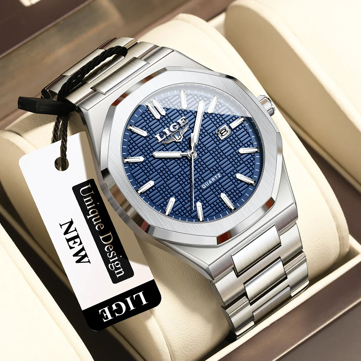 LIGE Orologio da donna elegante e lussuoso, orologio classico alla moda con data automatica, cinturino in acciaio inossidabile, orologi luminosi impermeabili per donna, regalo per signora