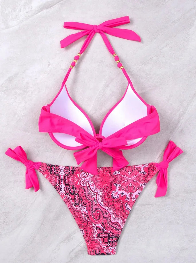 Sexy Push Up Bikini 2024 Costume da bagno donna Due pezzi Costumi da bagno Perizoma femminile Bikini Set Nuoto per costumi da bagno Biquini brasiliano
