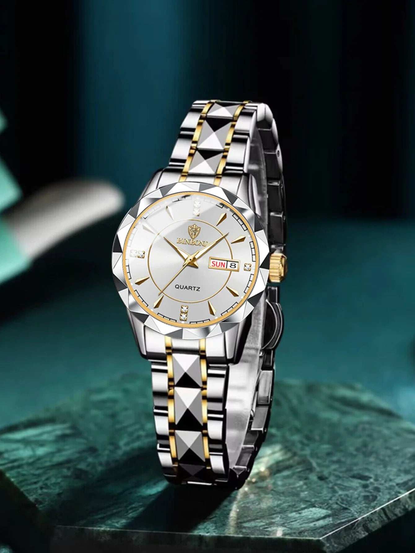BINBONG Orologi da donna Orologio al quarzo da donna di moda di lusso Orologio da polso in acciaio inossidabile con data luminosa impermeabile Regalo per gli amanti della fidanzata