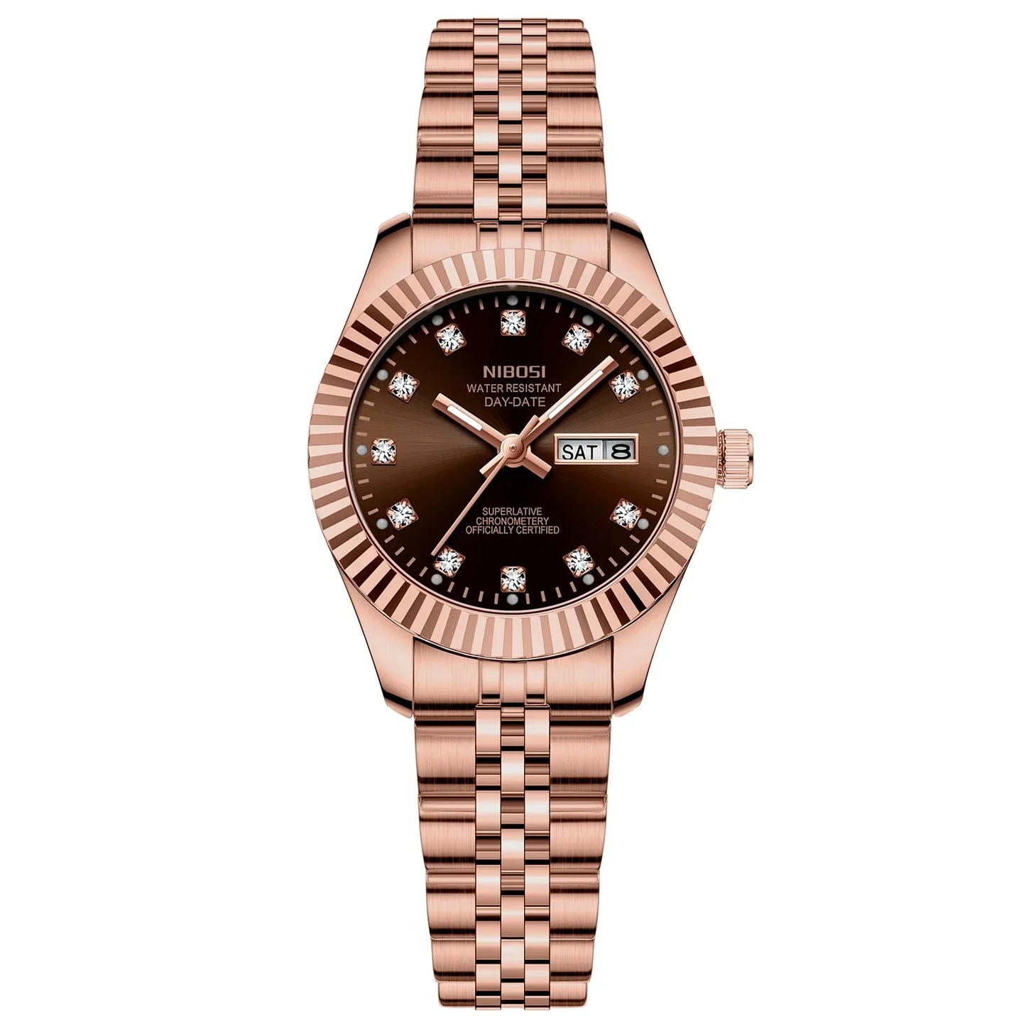 NIBOSI Orologi da donna con diamanti Orologio da donna casual di moda di lusso delle migliori marche Orologio da donna con data settimanale automatica impermeabile Reloj