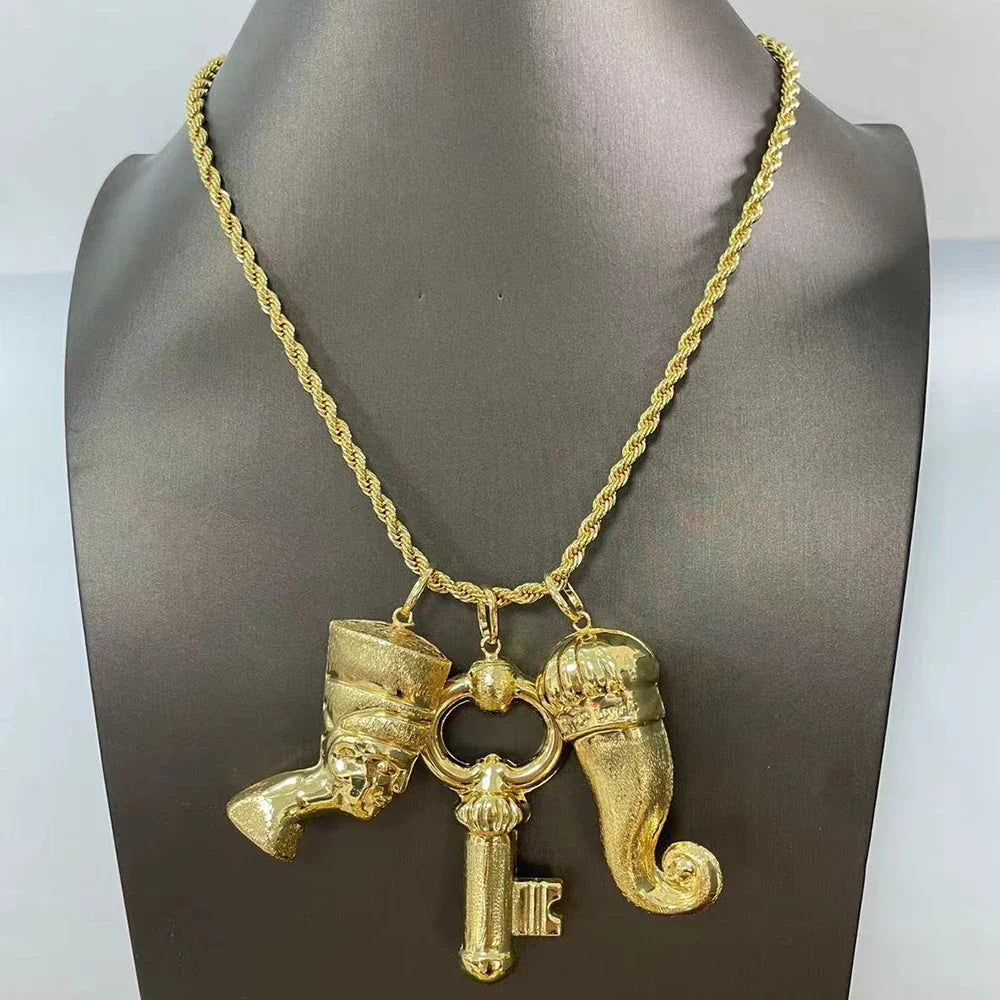 Collana placcata in oro Set di gioielli boutique Set di collane da sposa Set di gioielli di qualità di lusso per uomini e donne