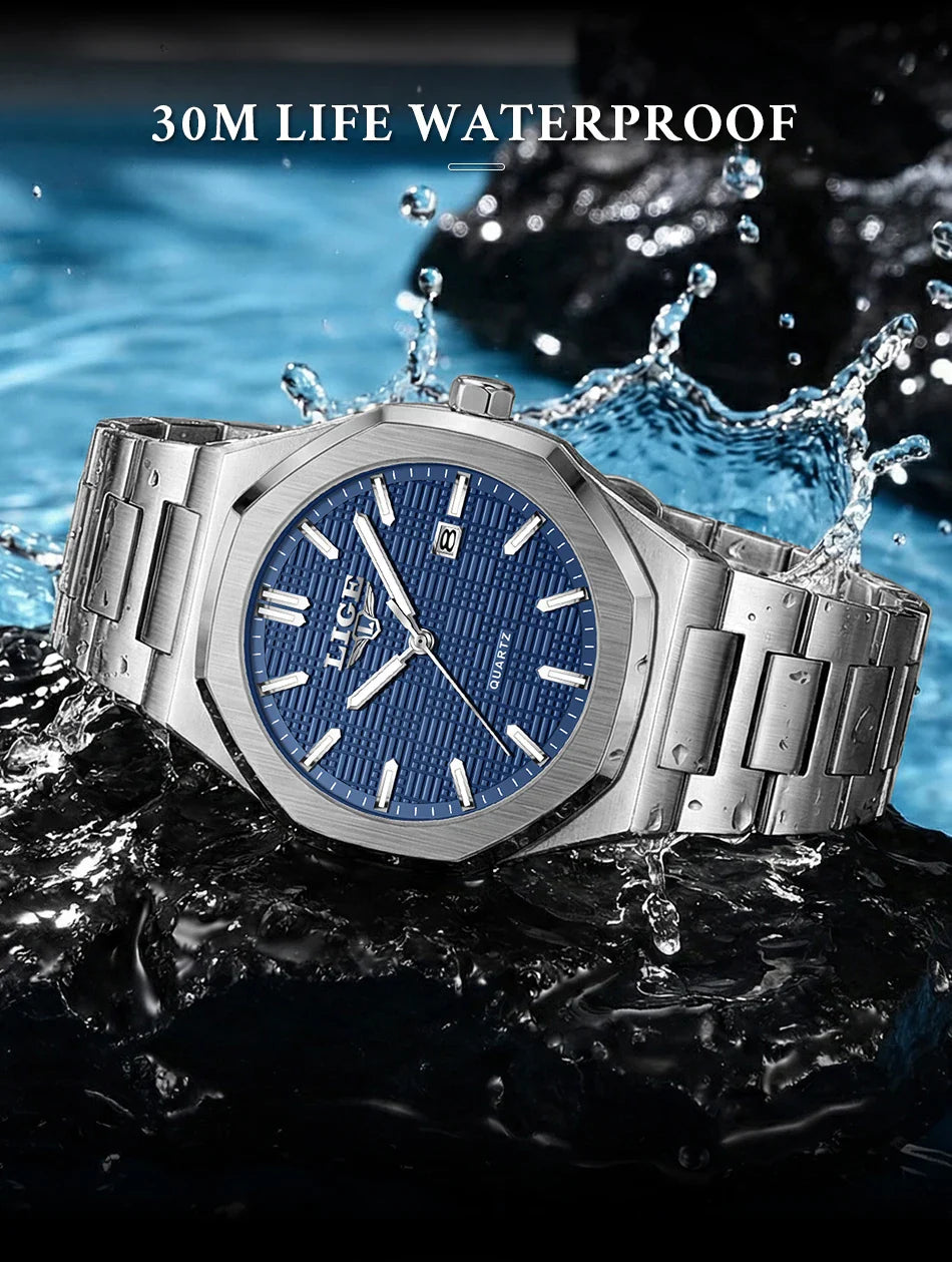LIGE Orologio da donna elegante e lussuoso, orologio classico alla moda con data automatica, cinturino in acciaio inossidabile, orologi luminosi impermeabili per donna, regalo per signora