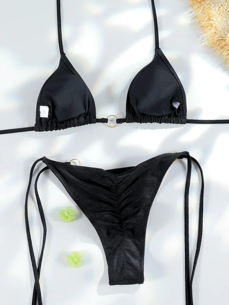 Miyouj Nuovi Bikini Stampati Costumi da bagno Donna Costume da bagno sexy Fasciatura Bikini Set 2024 Beachwear String Costumi da bagno Micro Biquinis