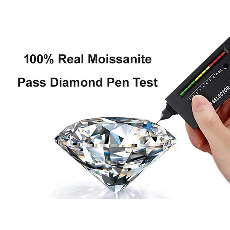 Orecchini a lobo QMSHR con moissanite da 0,5-2 carati, placcati oro giallo 18K, in argento 925, per matrimonio, gioielli da donna e uomo con certificato GRA