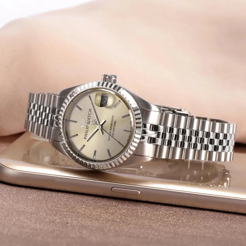 Philip Watch Caribe – Quarzo Swiss Made, quadrante avorio, 31mm – R8253597548