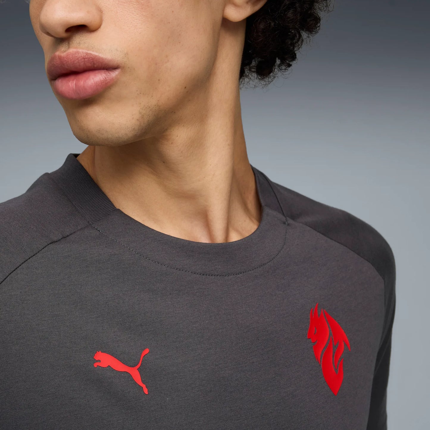 Puma Maglia Calcio Casual Pumatech Pocket Tee Milan Grigio ACM 2025/2026