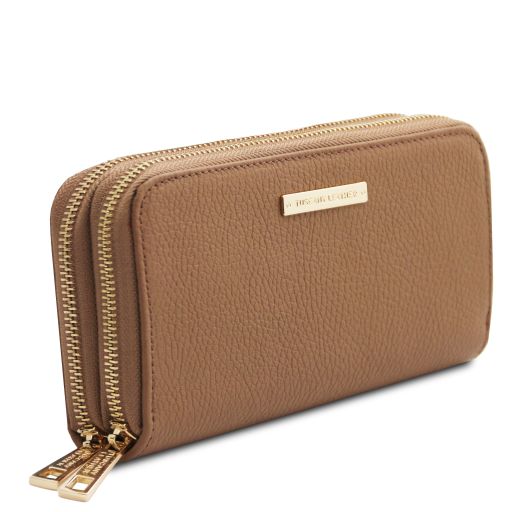 Mira - Portafogli in pelle con doppia zip around
